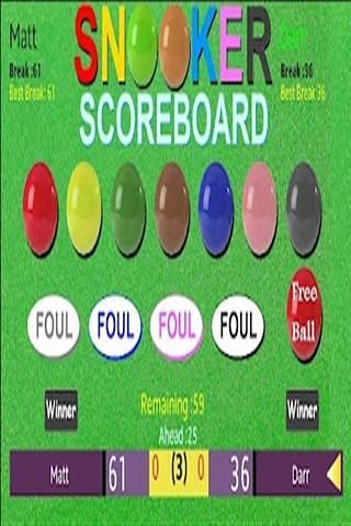 Snooker Scoreboard截图(1)